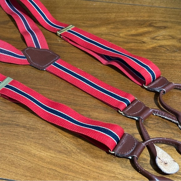 Vintage GAS Germany Suspenders Lot Button-End Braces – Red Stripe, Black Pattern - Picture 7 of 7